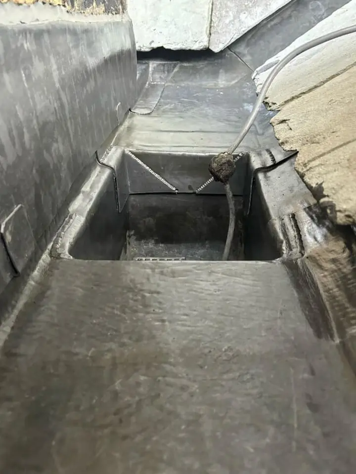 New lead flashing dressed into a roof